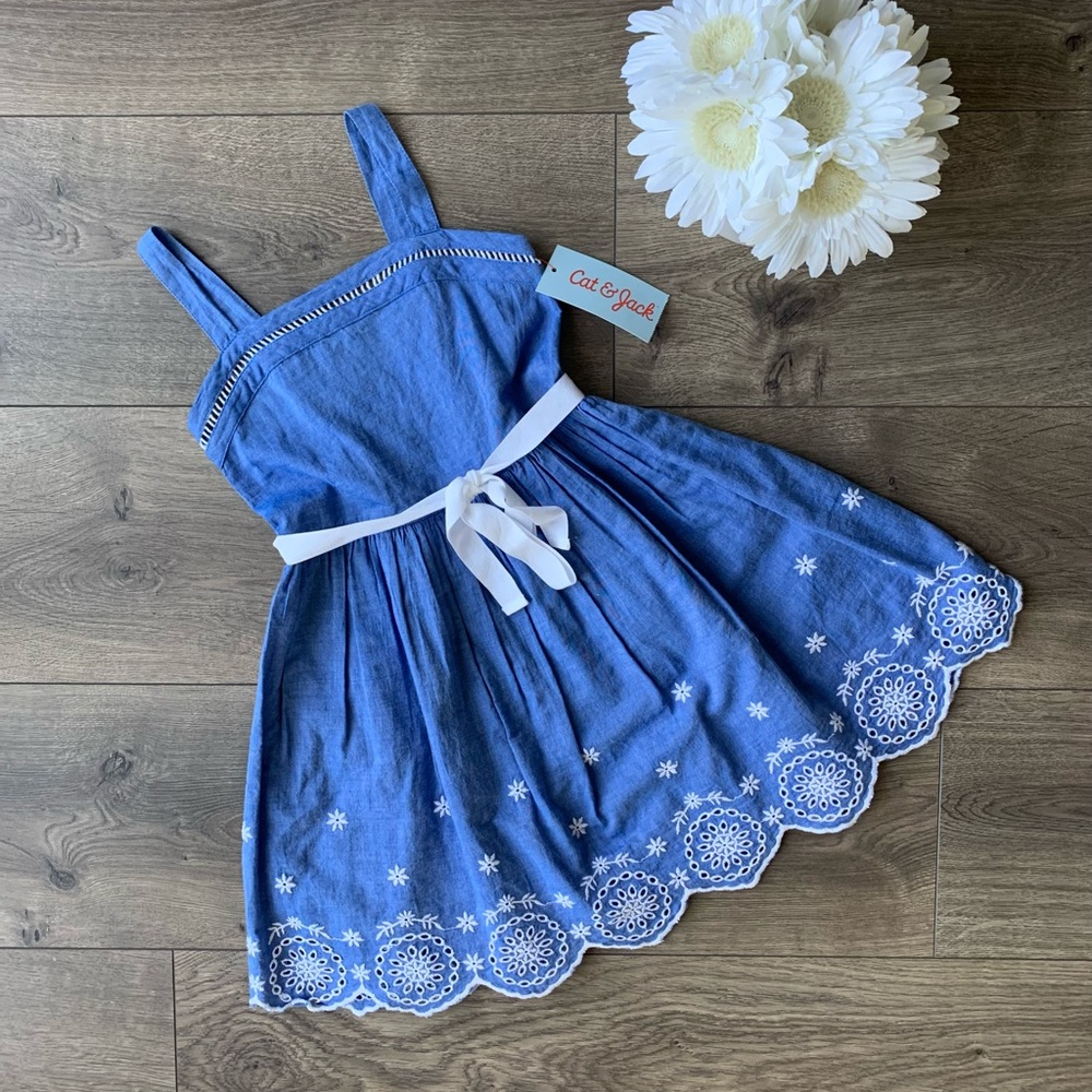 {NWT} Girls Denim Dress (4/5)